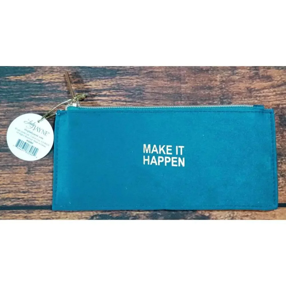Jayne Zip Pouch - Make It Happen - Teal‎